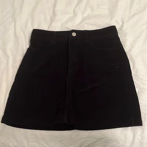 Black Corduroy Mini Skirt
